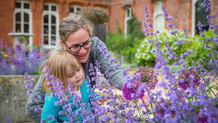 Families exploring the garden at Hughenden,